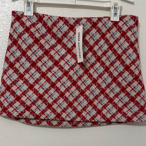 Urban Outfitters Red and White Checkered Mini Skirt - Picture 1 of 5